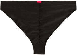 Black Full Coverage Mid-Rise Scrunch Banded Bottom