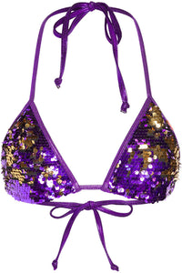 Purple & Gold Sequins Triangle Top