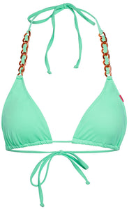 Mint Triangle Bikini On a Chain Top