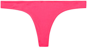 Neon Coral Banded Brazilian Thong Bottom