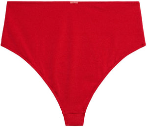 Red High Waist Bikini Bottom