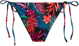 Black Tropical Full Coverage Scrunch Bottom