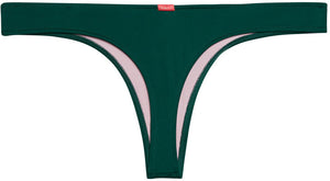 Hunter Green Banded Brazilian Thong Bottom