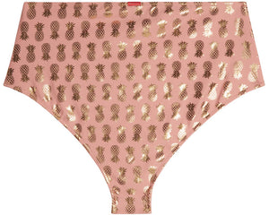 Blush & Gold Pineapple High Waist Bikini Bottom