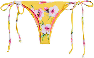 Yellow Cherry Blossom Brazilian Thong Bottom