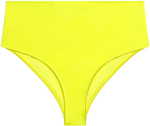 Neon Yellow High Waist Bikini Bottom