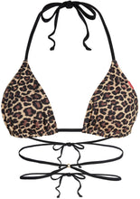 Load image into Gallery viewer, Leopard Strappy Triangle Bikini Top
