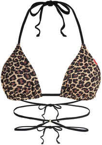 Leopard Strappy Triangle Bikini Top