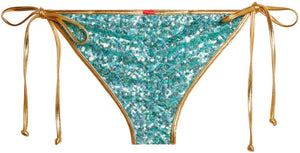 Gold & Aqua Sequin Classic Scrunch Bottom