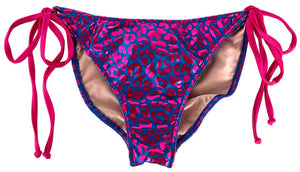 Blue & Fuchsia Leopard Full Coverage Scrunch Bottom