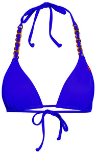 Royal Blue Triangle Bikini On a Chain Top