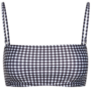 Black & White Gingham Bandeau Tube Top