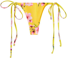 Load image into Gallery viewer, Yellow Cherry Blossom Print G-String Thong Bikini Bottoms
