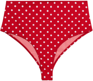 Red Polka Dot High Waist Bikini Bottom