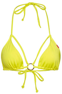 Yellow Double Strap Center Loop Triangle Top