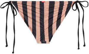 Black & Taupe Stripes Full Coverage Scrunch Bottom