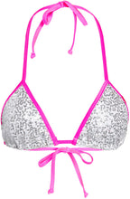 Load image into Gallery viewer, Pink &amp; White Sequin Triangle Top
