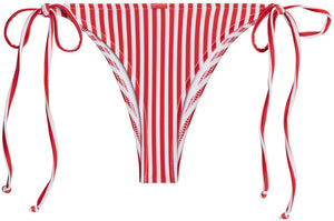 Red & White Stripes Brazilian Thong Bottom