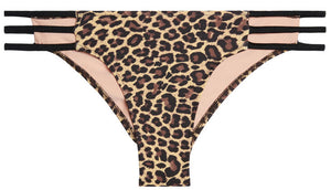 Leopard Triple Strap Classic Scrunch Bikini Bottom